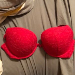 Red lace bra